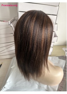 360 Lace Wig Yaki Straight 12inch Color 1B highlight 30