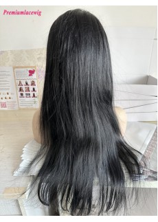 Glueless Full Lace Wig 26inch Color 1 Jet Black Straight Hair Fake Scalp