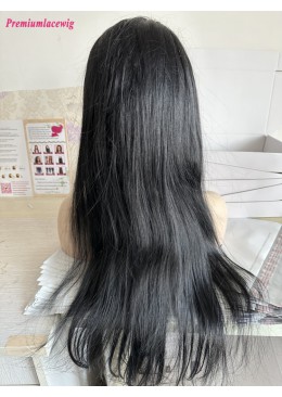 Glueless Full Lace Wig 26inch Color 1 Jet Black Straight Hair Fake Scalp