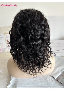 Water Wave Full Lace Wig 12inch Medium Density Color 1B