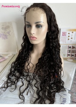 30inch Water Wave 5x5 HD Lace Wig Color 2 Dark Brown Pre Plucked Hairline