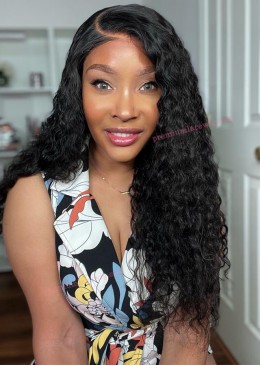 20 inch Premium Lace Wig Deep Wave Human Hair Brazilian Hair Full Lace Wig