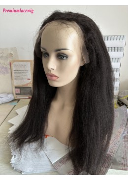13x6 HD Lace Wig Kinky Straight 18inch 200 Density Human Hair Wig