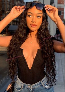 Brazilian Loose Wave Lace Front Wig Cheap Pre Plucked 18inch