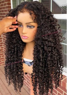 Deep Curly Lace Front Wig 24inch 250 Density Brazilian Human Hair Wig