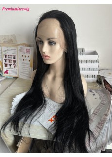 28inch Full Lace Wig No Stretch Panel 180 Density Color 1 Jet Black Straight Hair