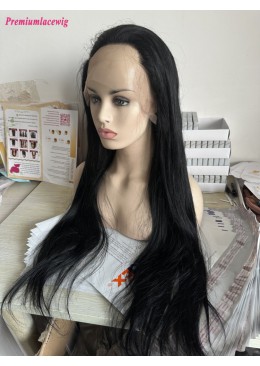 28inch Full Lace Wig No Stretch Panel 180 Density Color 1 Jet Black Straight Hair