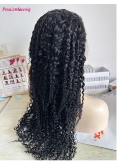 Kinky Curly Jet Black 22inch Full Frontal 13x6 Lace Wig Color 1