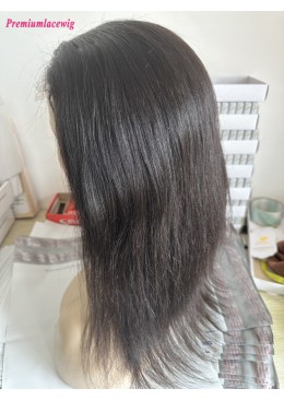 5x5 HD Lace Wig Light Yaki 14inch 180 Density Brazilian Virgin Hair