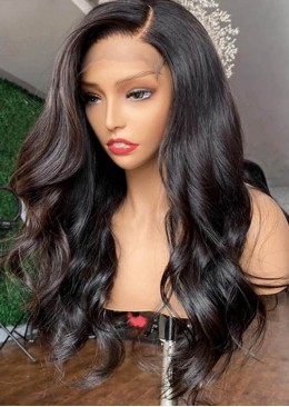 24inch Body Wave Peruvian Human Hair Full Lace Wig in 180% Density