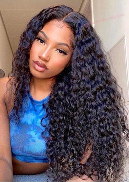 Deep Curly 22inch 180% density Brazilian 360 lace frontal wigs