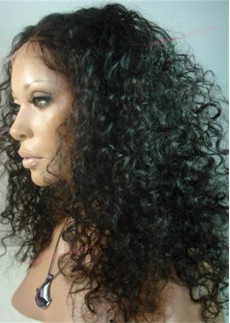 Deep Curly Brazilian Full Lace Human Hair Wigs 18inch