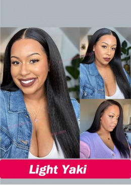 Light Yaki Full Lace Wig Brazilian Human Hair Wig 24inch