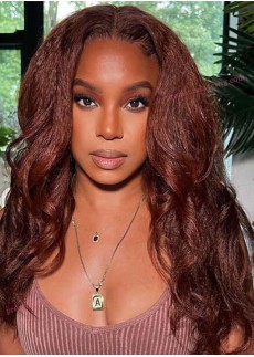Color #33 Reddish Copper Brown Human Hair Wig Body Wave 13x4 13x6 Lace Frontal Wig 