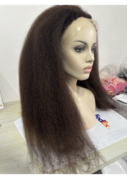 HD Full Lace Wig Kinky Straight 22inch Color 2 150% Density