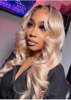 Ombre Blonde Full Lace Wig Chocolate Dipped Marshmallow Vibe Body Wave 24inch