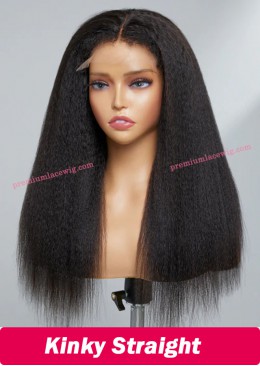 Kinky Straight Full Lace Wigs for Women Natural Transparent Lace Wigs Pre Plucked 