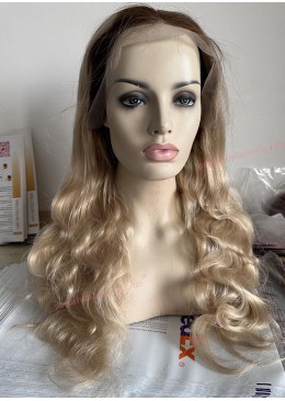 Ombre Blonde Color 13x6 Lace Wig 24inch Body Wave 250 Density