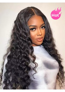 20 inch Full Lace Wig Malaysian Water Wave Human Hair 