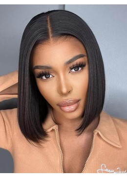 Bob Straight 360 Lace Front Wig Human Hair Pre Plucked Wigs 