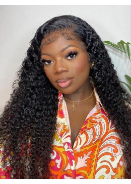 Deep Curly 360 Lace Frontal Wigs Pre Plucked 24inch