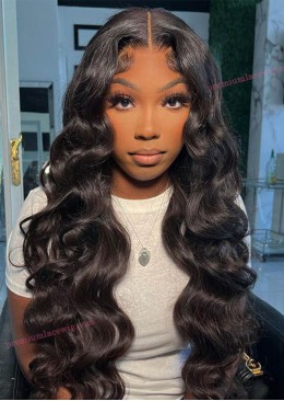 Glueless 360 Lace Front Wig Brazilian Body Wave Virgin Hair 18inch