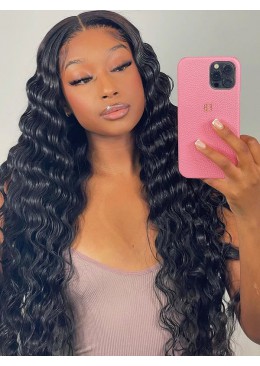 Deep Wave Full Lace Wig Brazilian Human Hair Hair 26inch