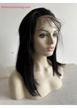 Straight BOB Blunt Cut 14inch 150% Density 13x4 Lace Front Wig Human Hair