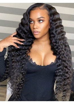 24 inch Full Lace Wig Peruvian Deep Wave Human Hair in 150% density Instock