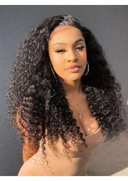 Afro Curly Malaysian Silk Top Full Lace Wigs Color4 18inch