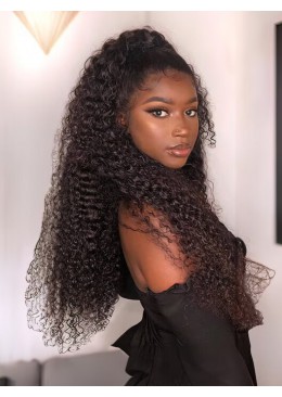 Afro Curly Brazilian Full Lace Human Hair Wigs 20inch