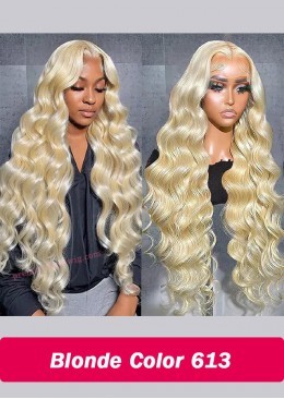 Brazilian Blonde Full Lace Wig Deep Wave Color 613 16inch