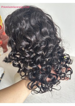 Wear and go Wig HD Lace Closure 5x5 Human Hair Wig Loose Curly 16inch
