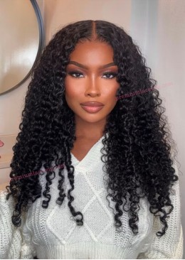 Burmese Curly Full Lace Wig Human Hair Wig 24inch 180 Density